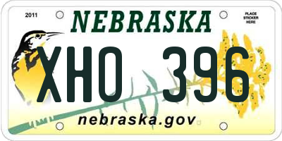 NE license plate XHO396