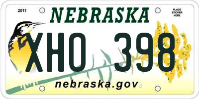 NE license plate XHO398