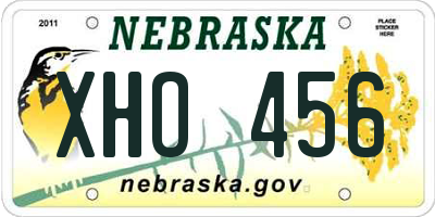 NE license plate XHO456