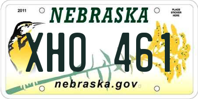 NE license plate XHO461
