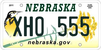 NE license plate XHO555
