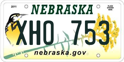 NE license plate XHO753
