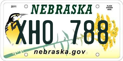 NE license plate XHO788