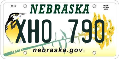 NE license plate XHO790