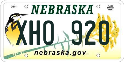 NE license plate XHO920