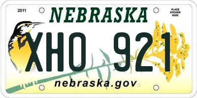 NE license plate XHO921