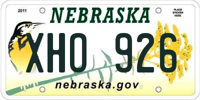 NE license plate XHO926