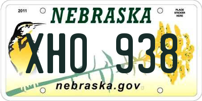 NE license plate XHO938