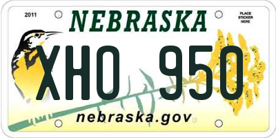 NE license plate XHO950