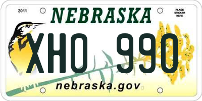 NE license plate XHO990