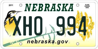NE license plate XHO994