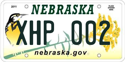 NE license plate XHP002