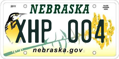 NE license plate XHP004