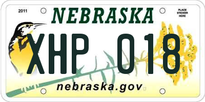 NE license plate XHP018