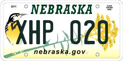 NE license plate XHP020