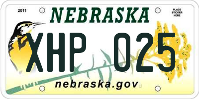 NE license plate XHP025