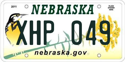 NE license plate XHP049