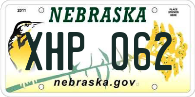 NE license plate XHP062