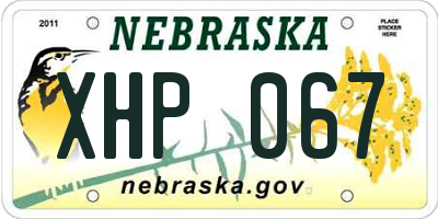 NE license plate XHP067