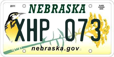 NE license plate XHP073