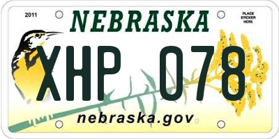 NE license plate XHP078
