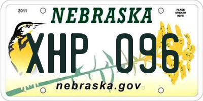NE license plate XHP096