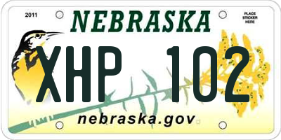 NE license plate XHP102