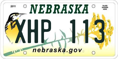 NE license plate XHP113