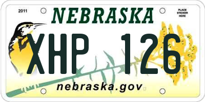 NE license plate XHP126