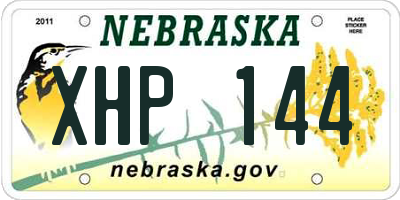 NE license plate XHP144