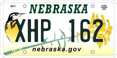 NE license plate XHP162