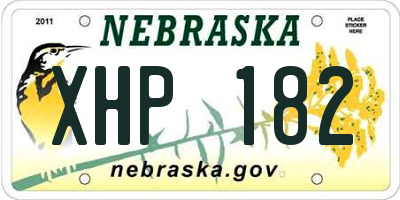 NE license plate XHP182