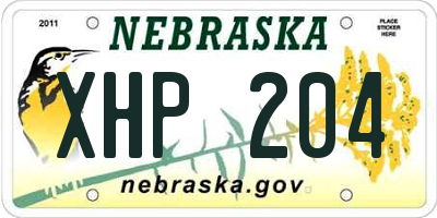 NE license plate XHP204