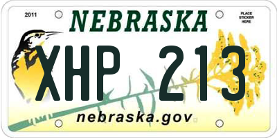 NE license plate XHP213