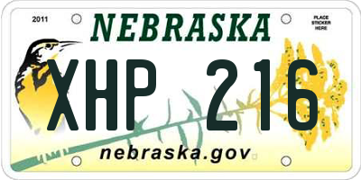 NE license plate XHP216