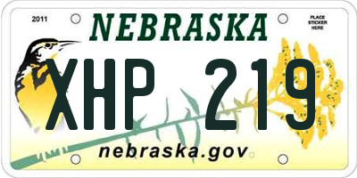 NE license plate XHP219