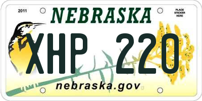 NE license plate XHP220