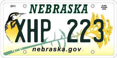 NE license plate XHP223