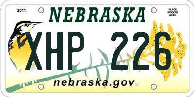 NE license plate XHP226