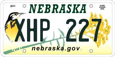 NE license plate XHP227
