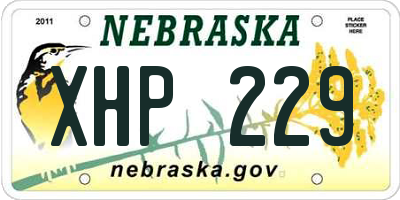 NE license plate XHP229