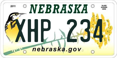 NE license plate XHP234