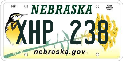 NE license plate XHP238