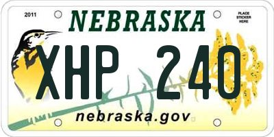 NE license plate XHP240