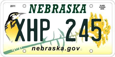 NE license plate XHP245