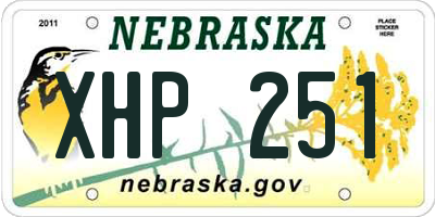 NE license plate XHP251