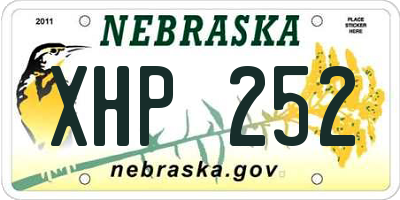 NE license plate XHP252