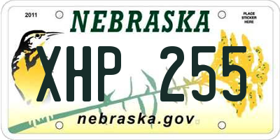 NE license plate XHP255