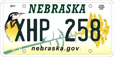 NE license plate XHP258