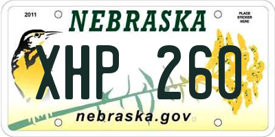 NE license plate XHP260